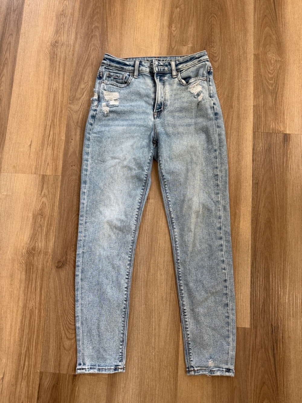 American Eagle Stretch High Rise Skinny Jeans Denim Size 0 Mom Jeans